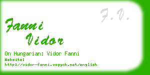 fanni vidor business card